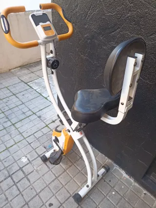 Bicicleta Estática Ultrsport Blanca y Naranja