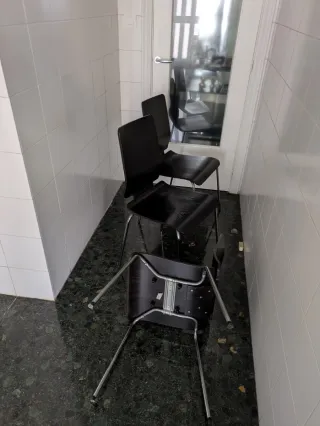 3 Sillas Ikea Madera Negra