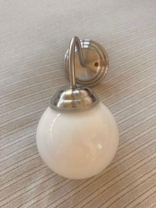 Lámpara de pared globo cristal y metal