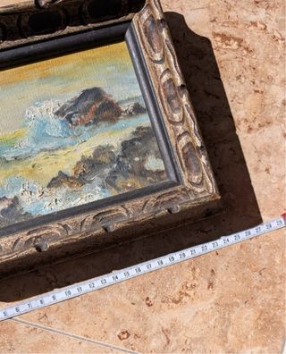 Pintura al oleo enmarcada