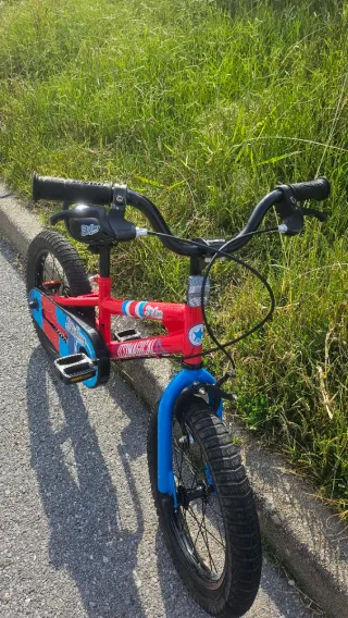 Bicicleta infantil 16 roja y azul