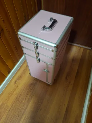 Maletín de maquillaje profesional rosa