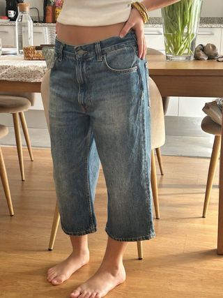 Vaqueros cropped/bermudas azules