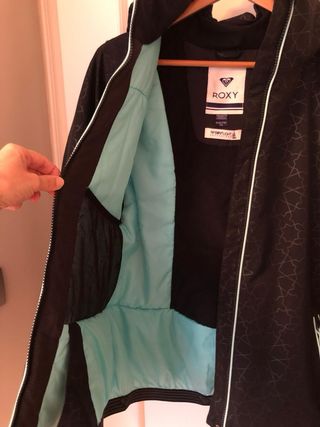 Chaqueta Roxy Esquí Negra y Turquesa