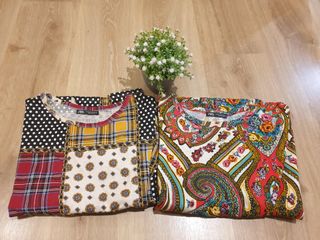 Lote 2 camisetas Zara T. M patchwork y paisley