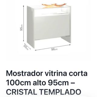 Mostrador Vitrina Corta Blanco Cristal Templado