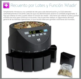 Contadora Clasificadora Automática Monedas Euros