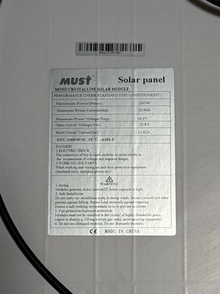 Placa Solar 200W