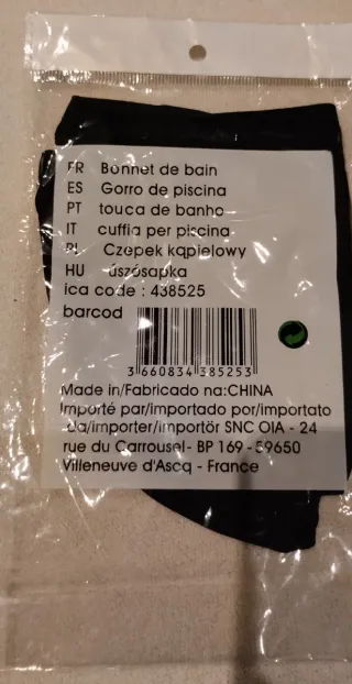 Lote 2 gorros de piscina negros