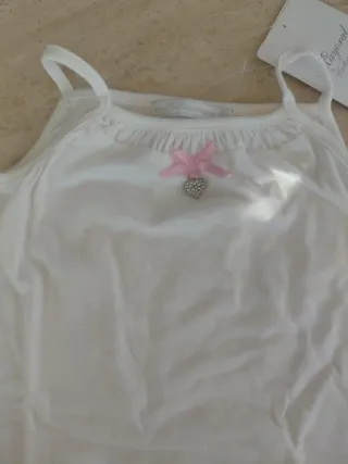 Pijama Verano Niña Blanco y Rosa