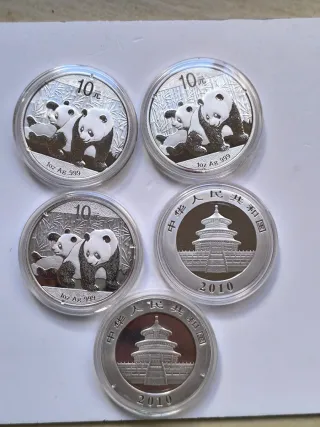 5 Onzas Panda 2010 Plata