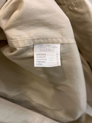Gabardina beige hombre talla L