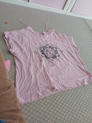 Camiseta niña rosa talla M