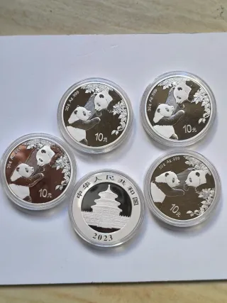 5 Onzas Panda 2023 Plata 999