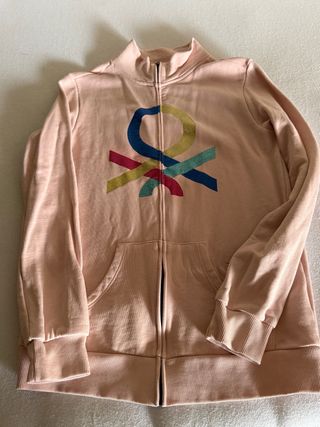 Sudadera Benetton Rosa Logo Multicolor