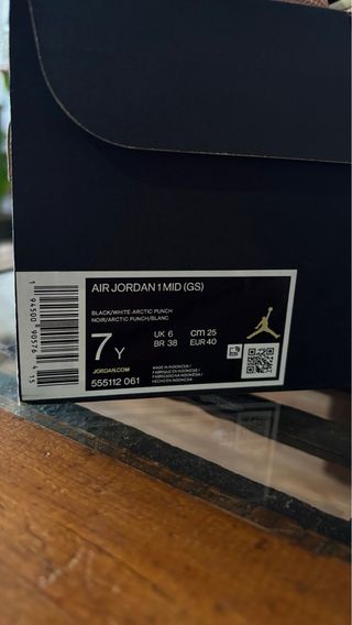 Air Jordan 1 Mid (GS) Negro/Rosa