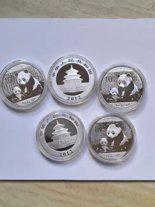 5 Onzas Panda Plata 2012