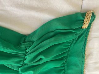 Vestido Griego Dorado y Verde. A partir de 10 años