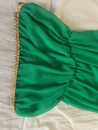 Vestido Griego Dorado y Verde. A partir de 10 años