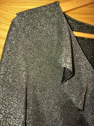 Blusa plateada volantes fiesta