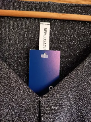 Blusa plateada volantes fiesta