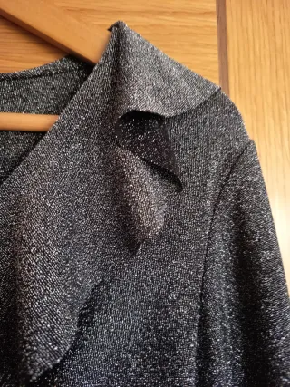 Blusa plateada volantes fiesta