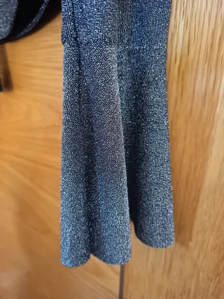 Blusa plateada volantes fiesta