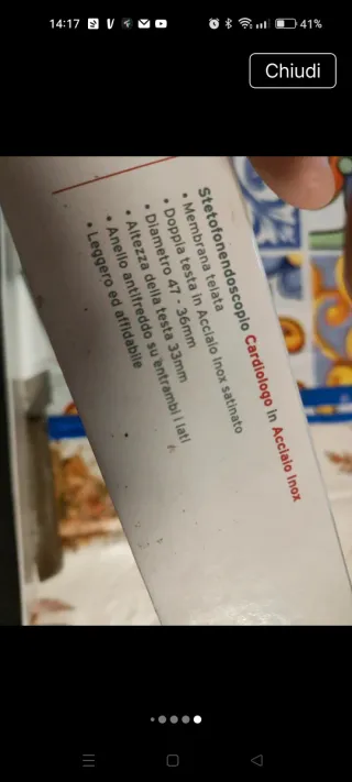 Stetofonendoscopio cardiologico acciaio