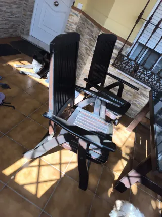 Mesa y 2 sillas de jardín/porche