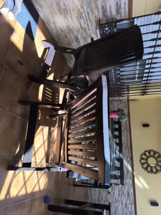 Mesa y 2 sillas de jardín/porche