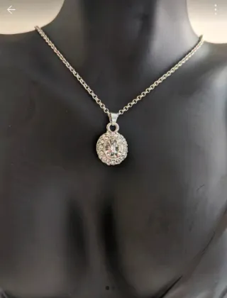 Collar de plata 925 con colgante de cristal