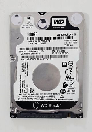 HDD Externo WD Black 500GB USB 3 Alto Rendimiento
