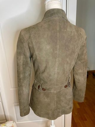 Chaqueta Adolfo Dominguez Piel Ovina Ante Verde Ol