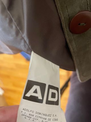 Chaqueta Adolfo Dominguez Piel Ovina Ante Verde Ol