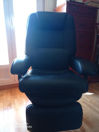 Sillón relax cuero negro