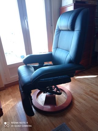 Sillón relax cuero negro