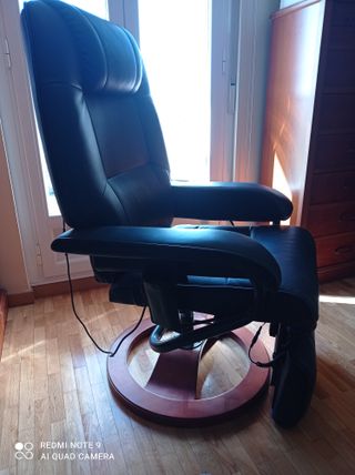 Sillón relax cuero negro