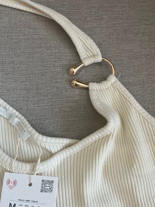 Top Zara Asimétrico con Aro Talla M