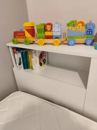 Cama juvenil 90cm + Somier + Colchón.