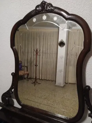Espejo de madera años 50