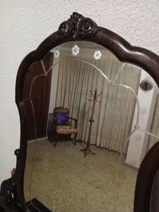 Espejo de madera años 50