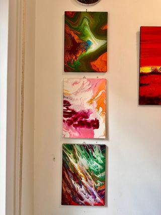 Set 3 Quadri Astratti Multicolore