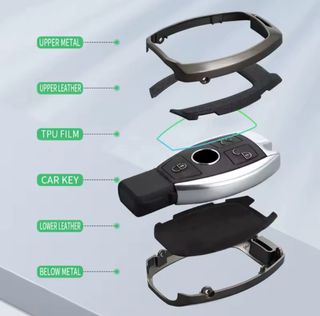 Funda Llave Coche Cuero y Metal