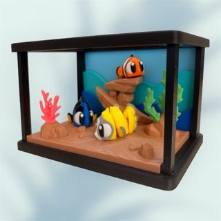 Acuario decorativo con peces