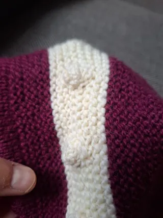 Gorro de lana/capota con cordeles