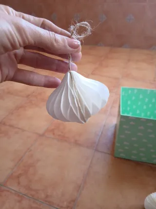 Lote adornos Navidad papel y yute