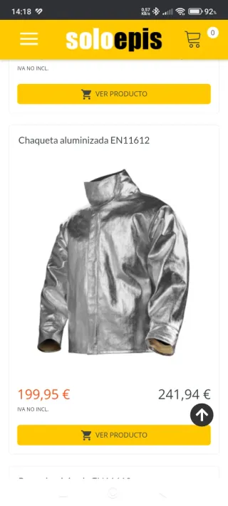 Chaqueta aluminizada para fundición