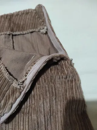 Gonna in velluto a costine marrone