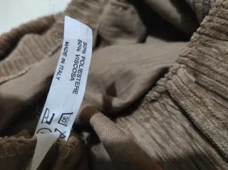 Gonna in velluto a costine marrone