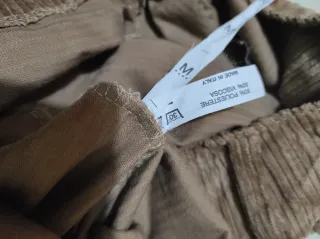 Gonna in velluto a costine marrone